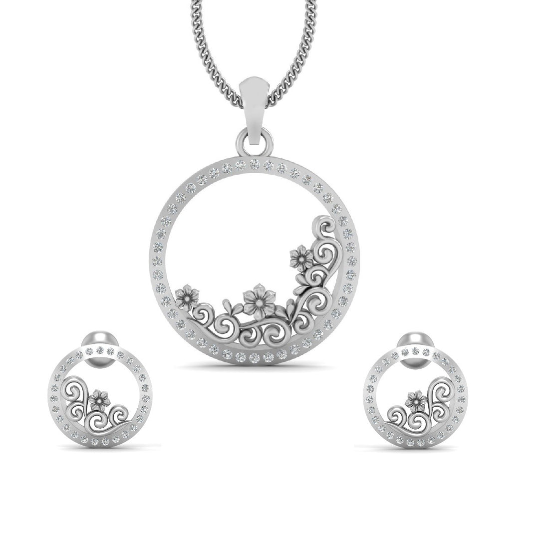 FILIGREE PENDANT EARRINGS SET