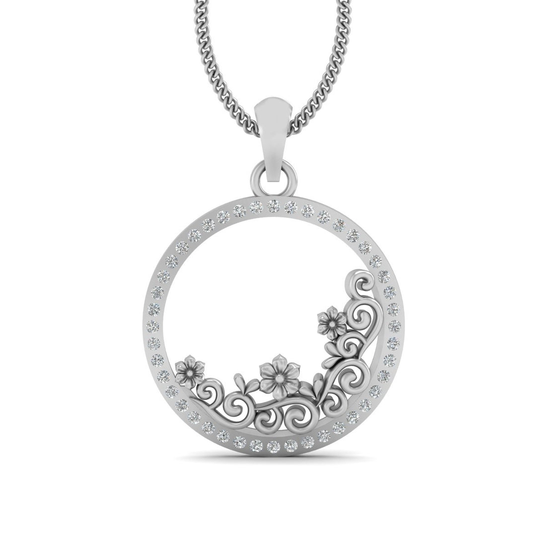 DIAMOND FLORAL WEDDING PENDANT