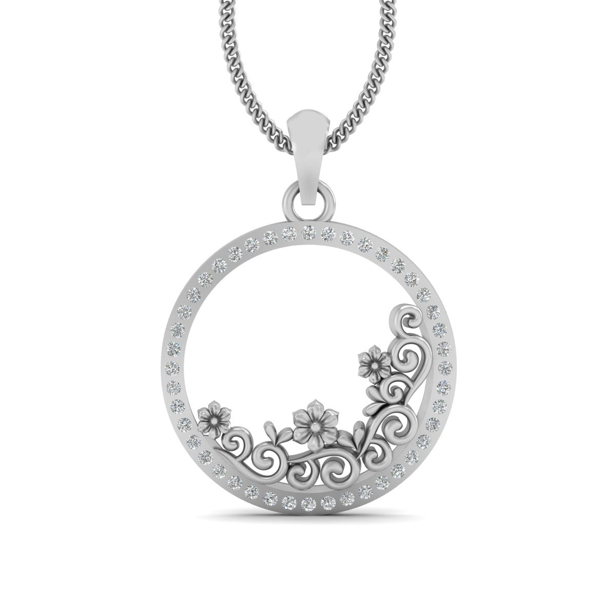 DIAMOND FLORAL WEDDING PENDANT