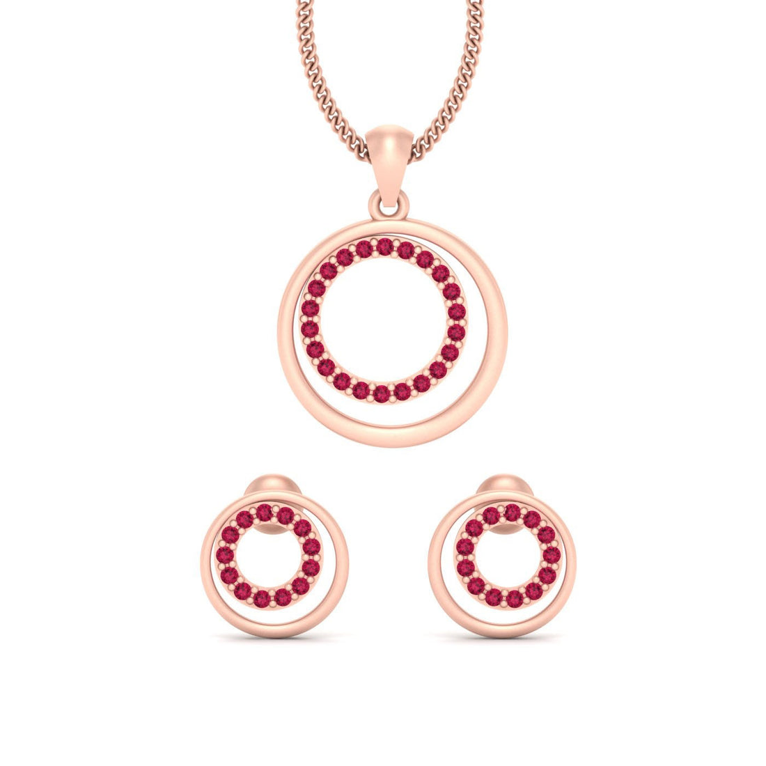 ROUND PENDANT EARRINGS SET
