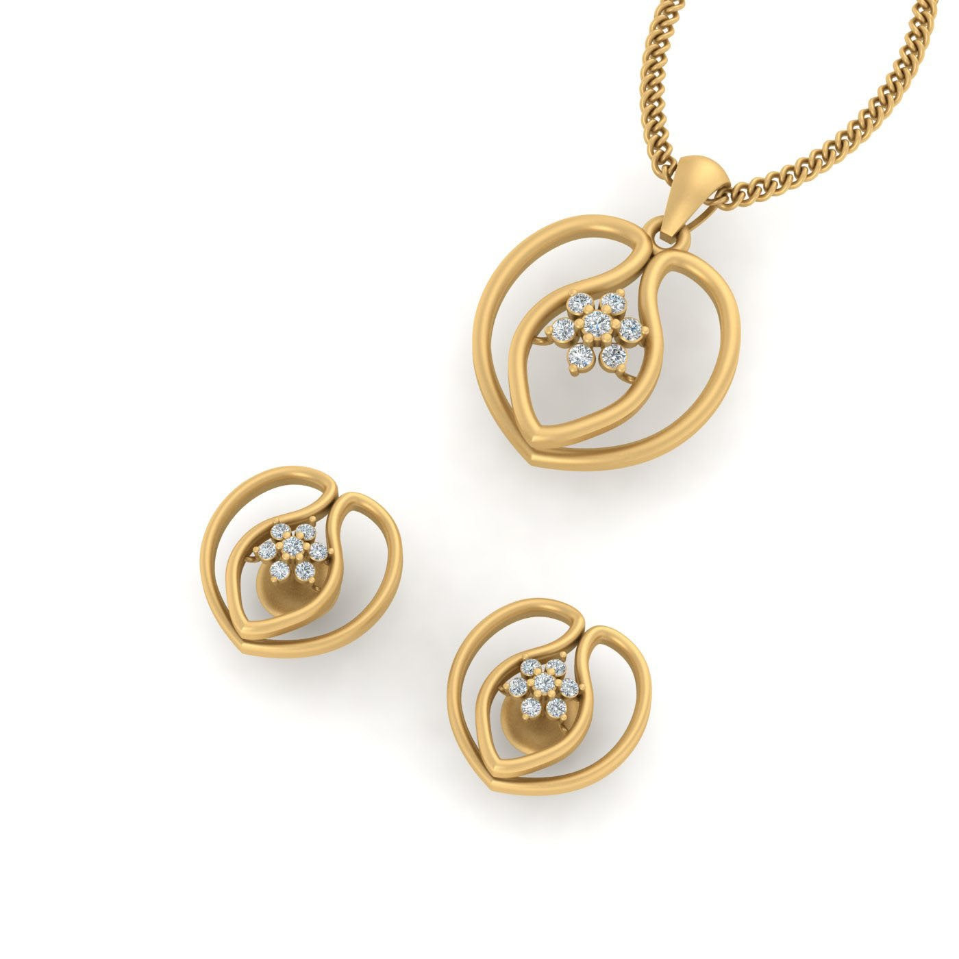 DELICATE PENDANT EARRINGS SET