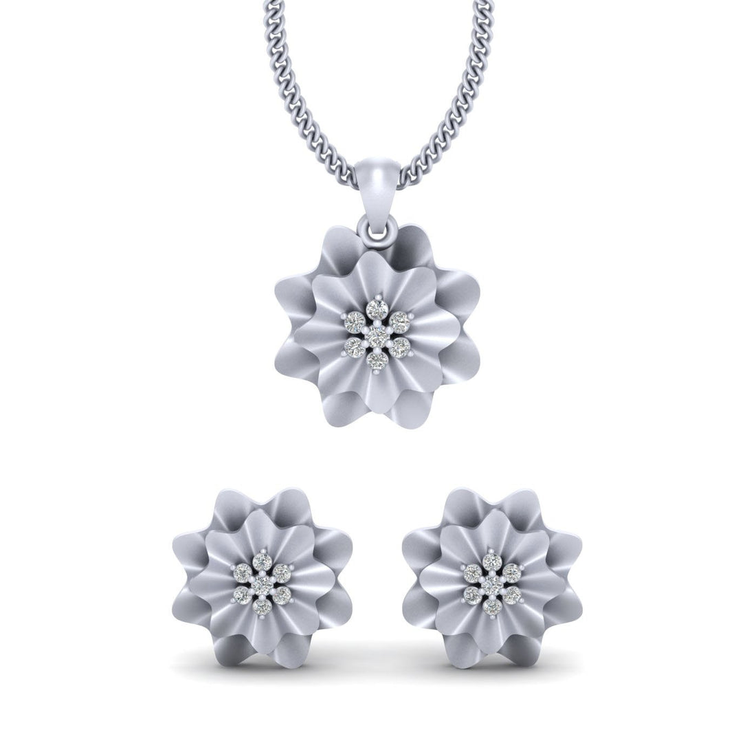 WAVY PENDANT EARRINGS SET