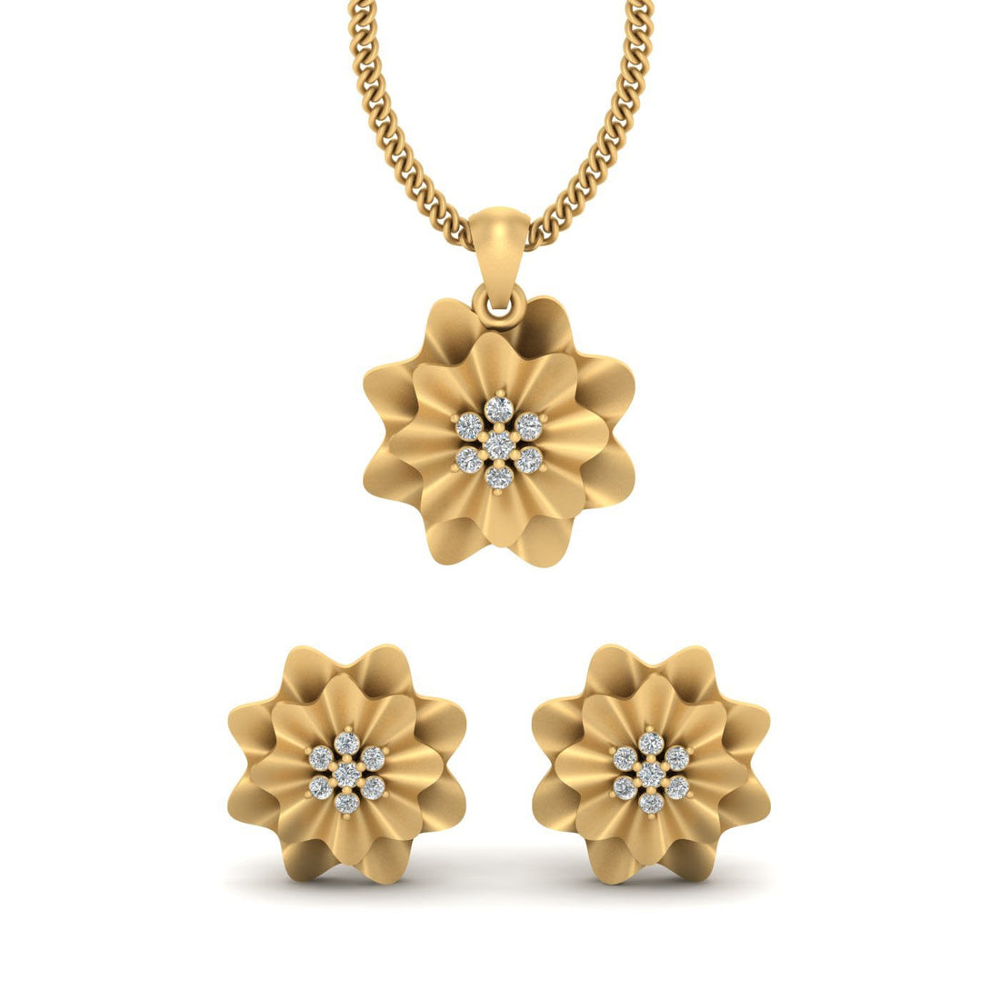 WAVY PENDANT EARRINGS SET