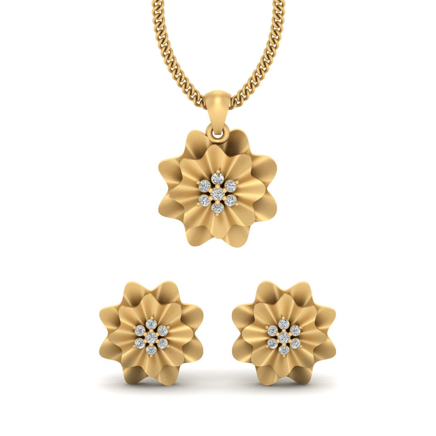 WAVY PENDANT EARRINGS SET