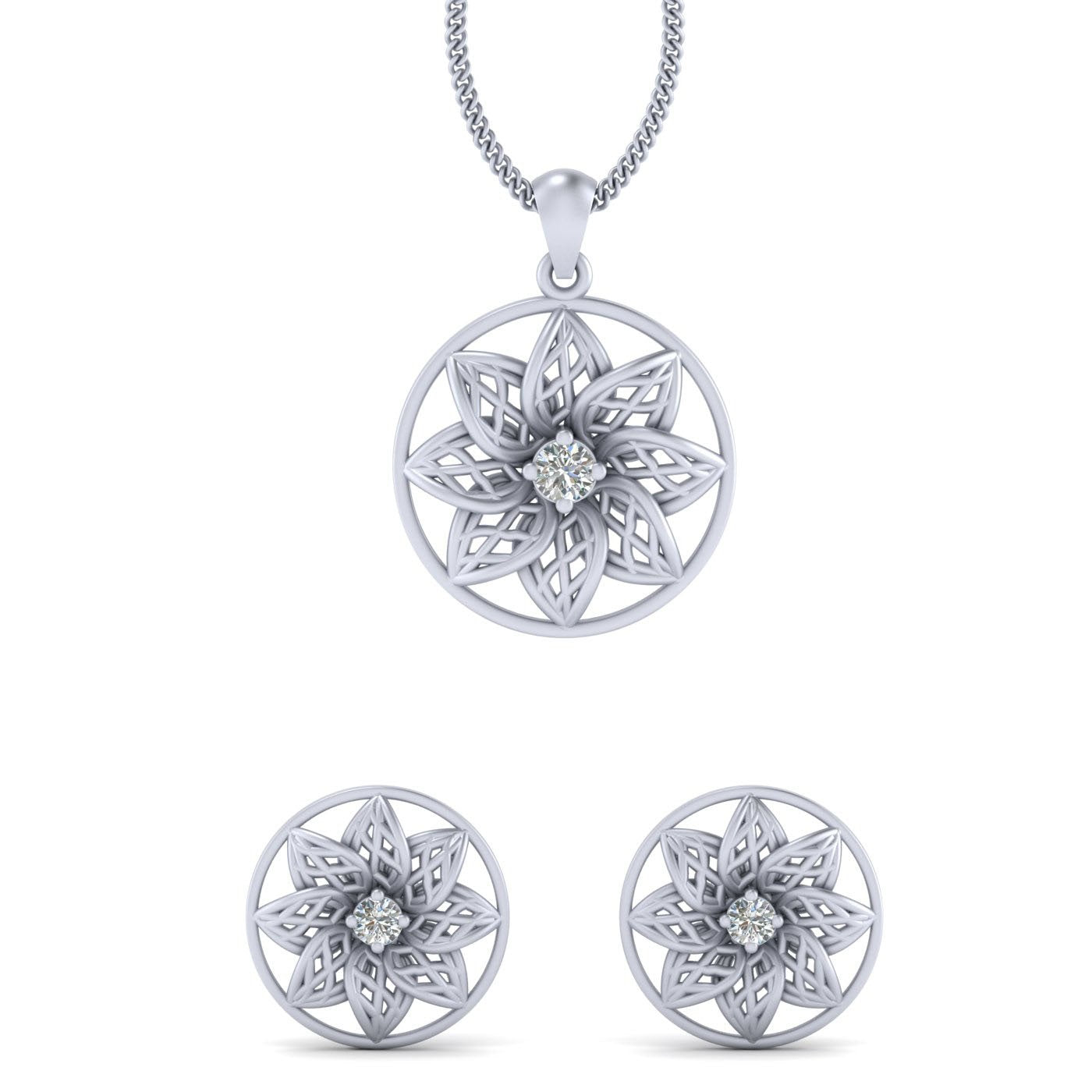 FLOWER MESH PENDANT SET