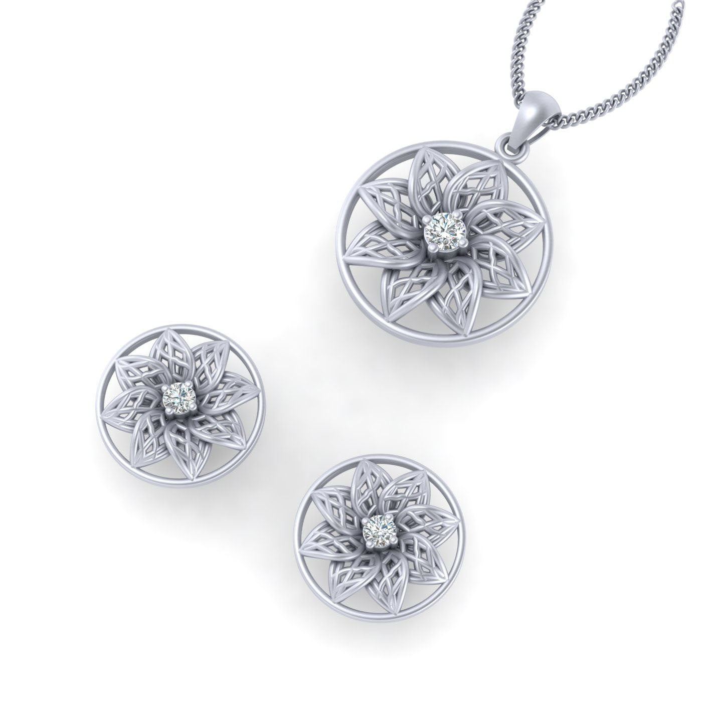 FLOWER MESH PENDANT SET