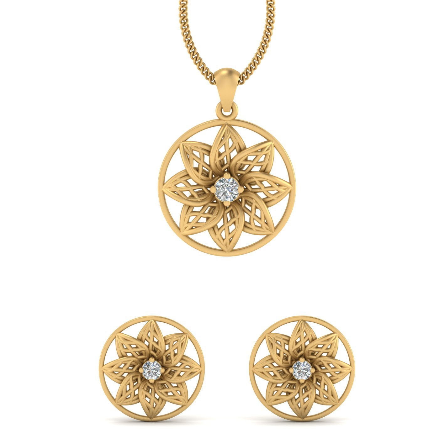 FLOWER MESH PENDANT SET