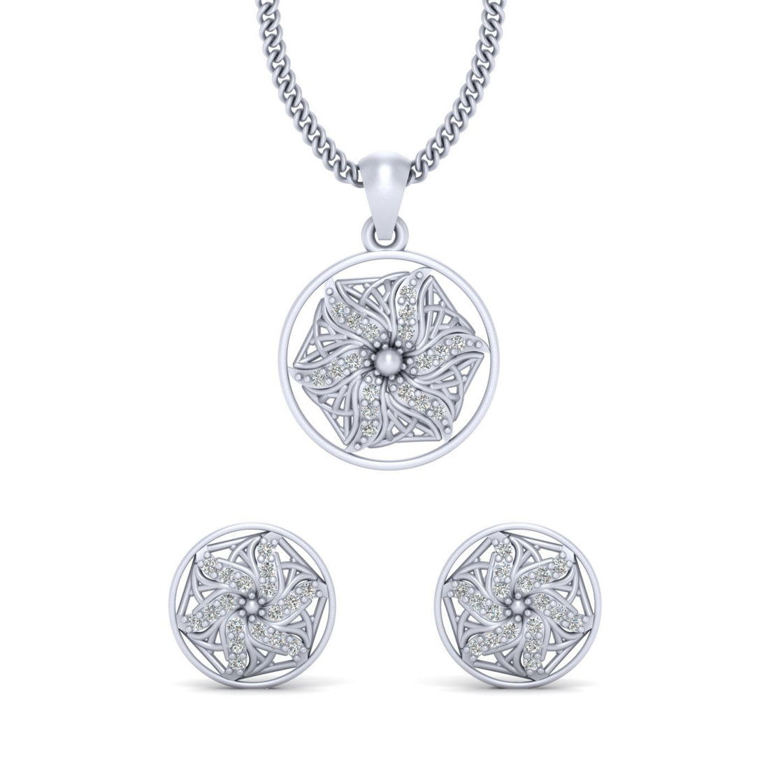 DIAMOND MESH PENDANT SET