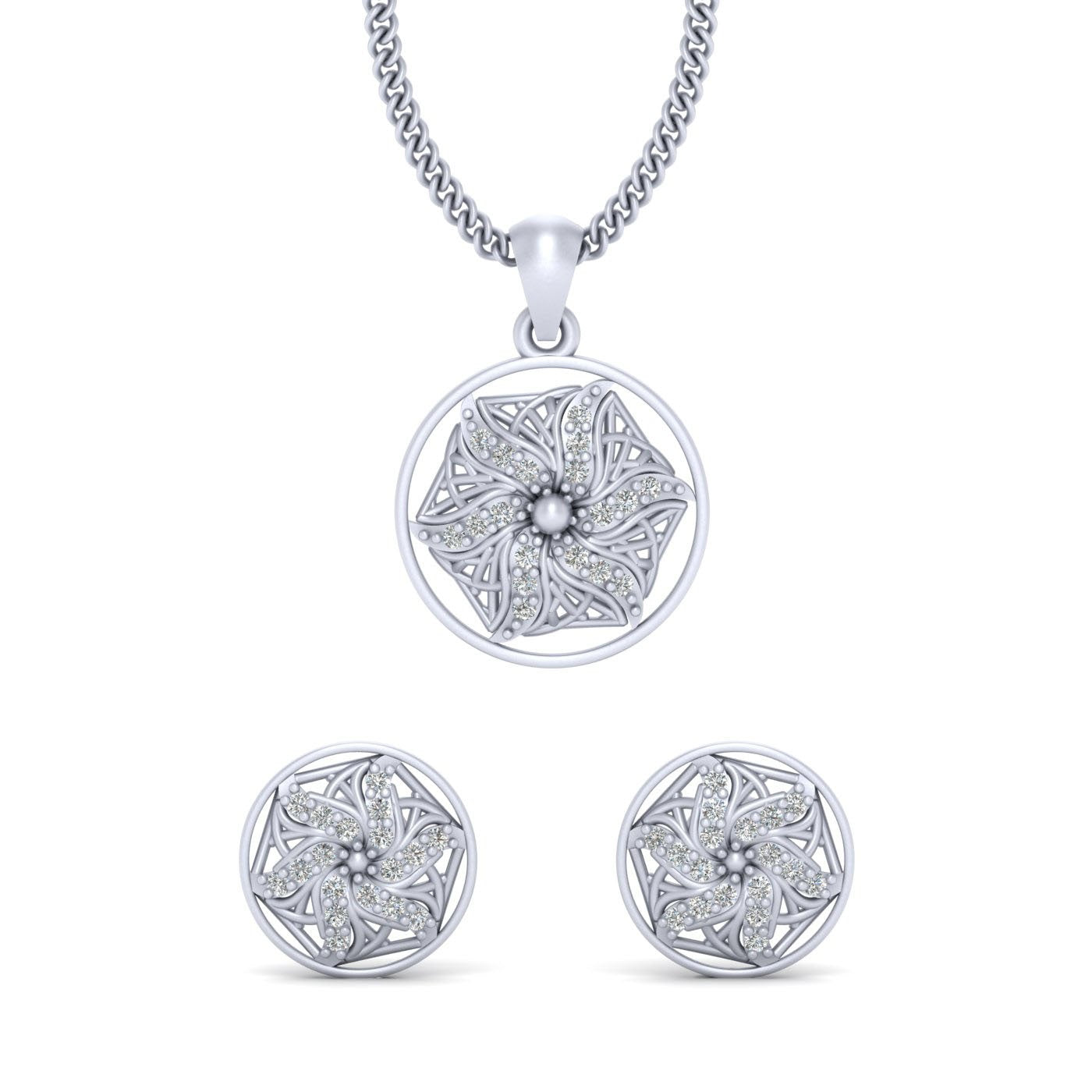 DIAMOND MESH PENDANT SET