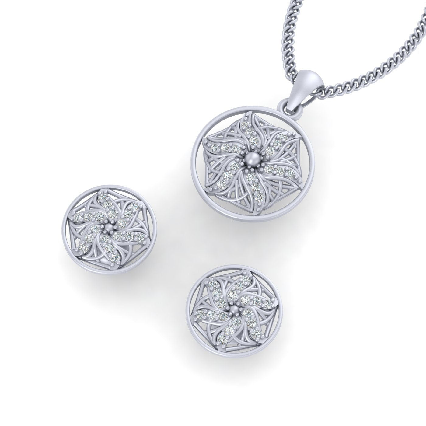 DIAMOND MESH PENDANT SET