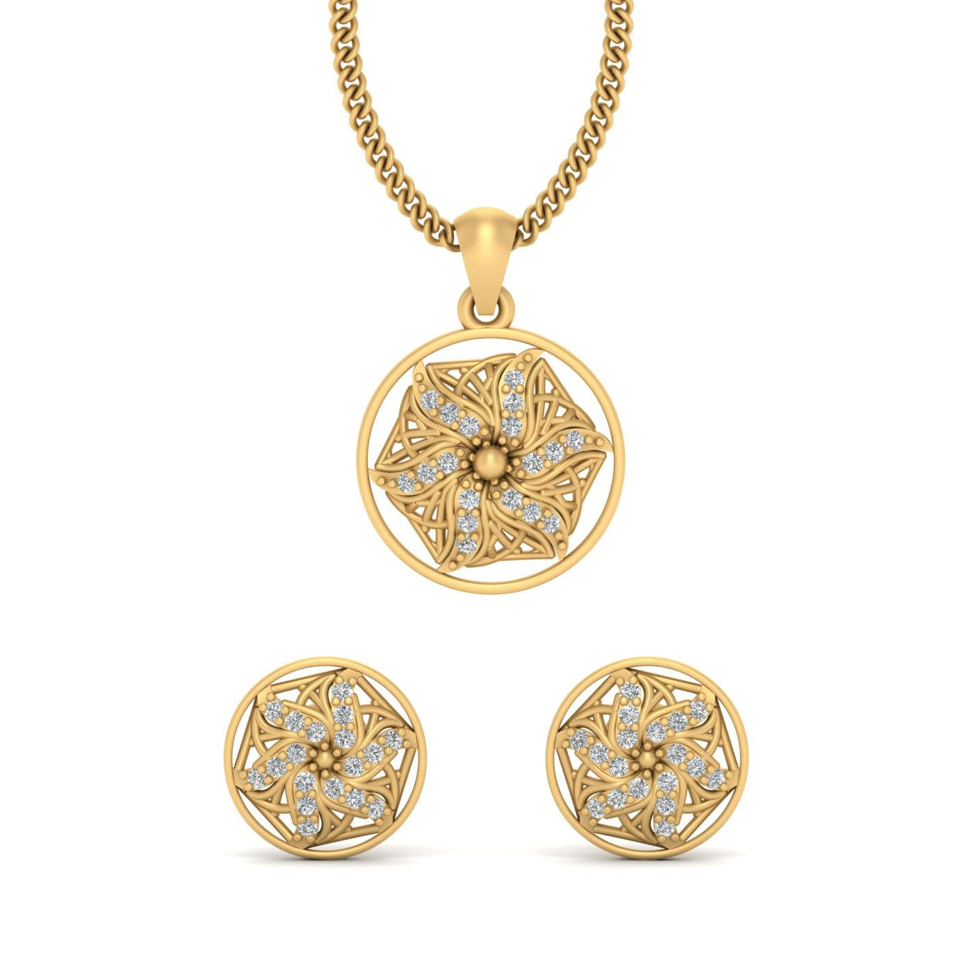 DIAMOND MESH PENDANT SET