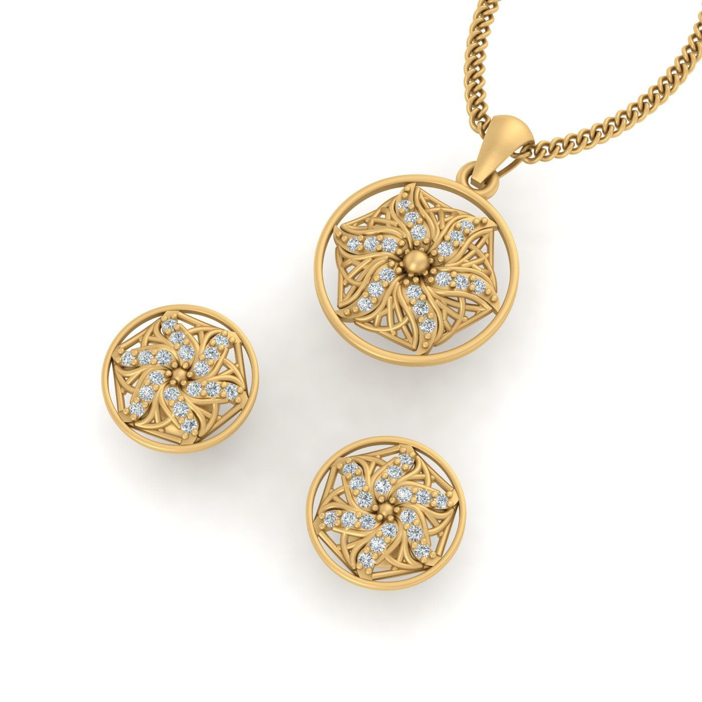 DIAMOND MESH PENDANT SET