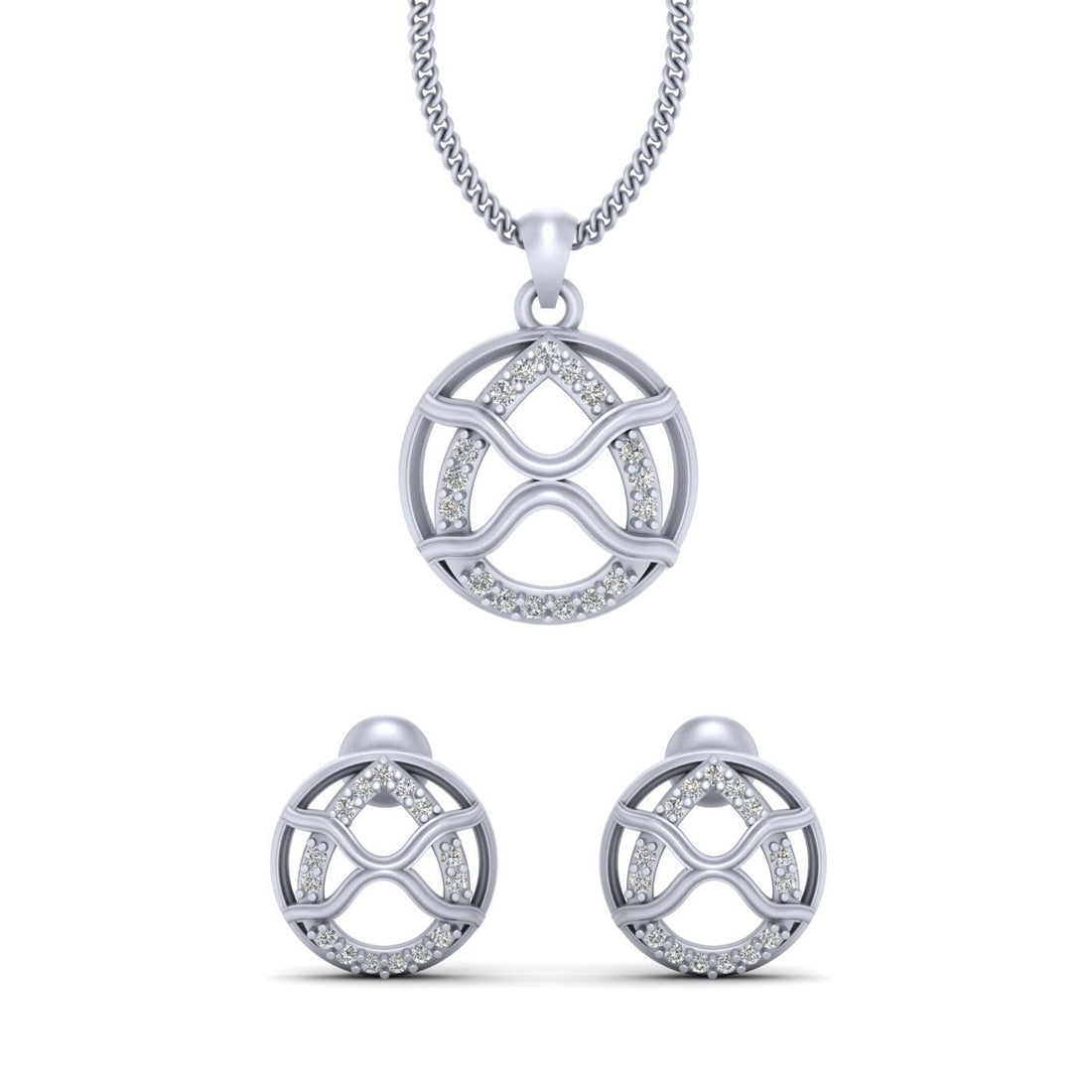 0.25CTTW DIAMOND PENDANT SET