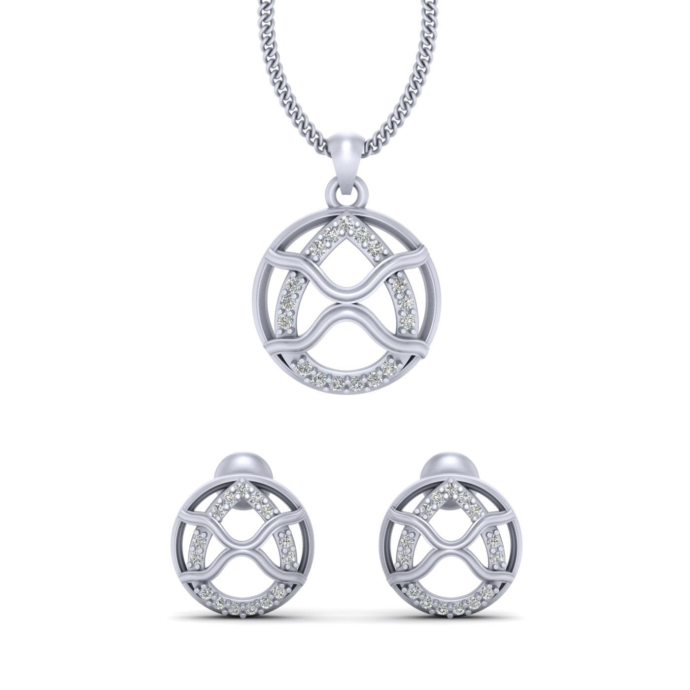 0.25CTTW DIAMOND PENDANT SET
