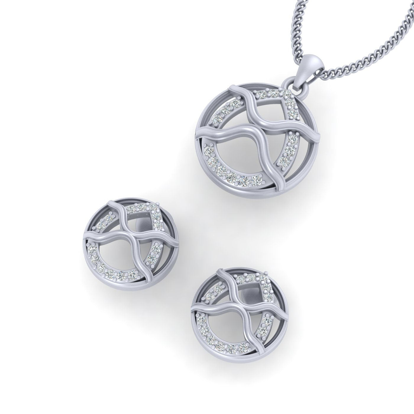 0.25CTTW DIAMOND PENDANT SET