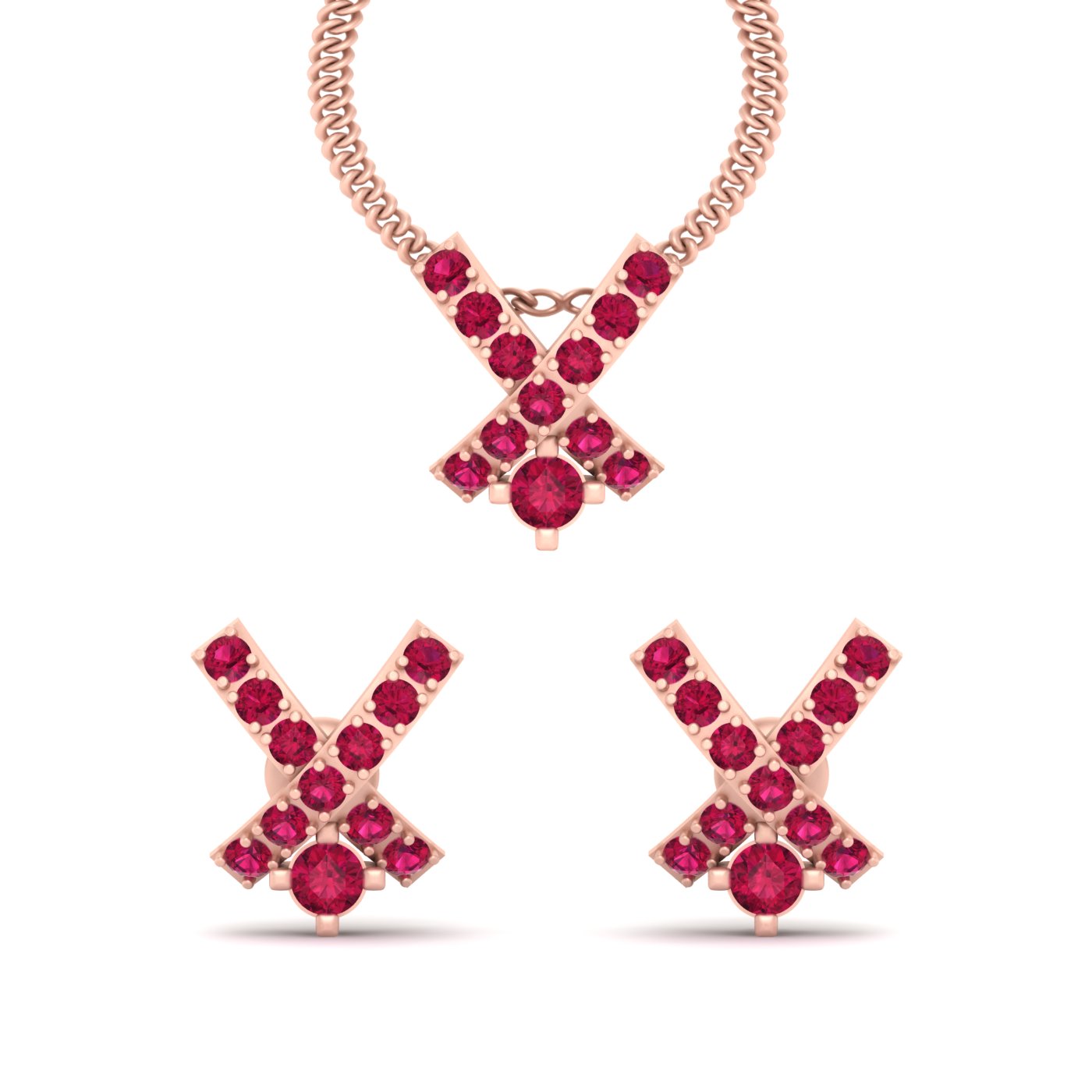 X PENDANT EARRINGS SET