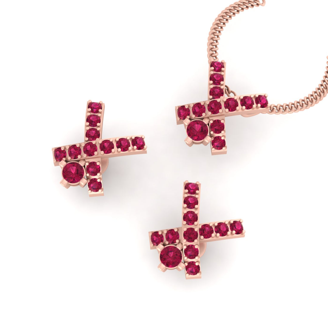 X PENDANT EARRINGS SET