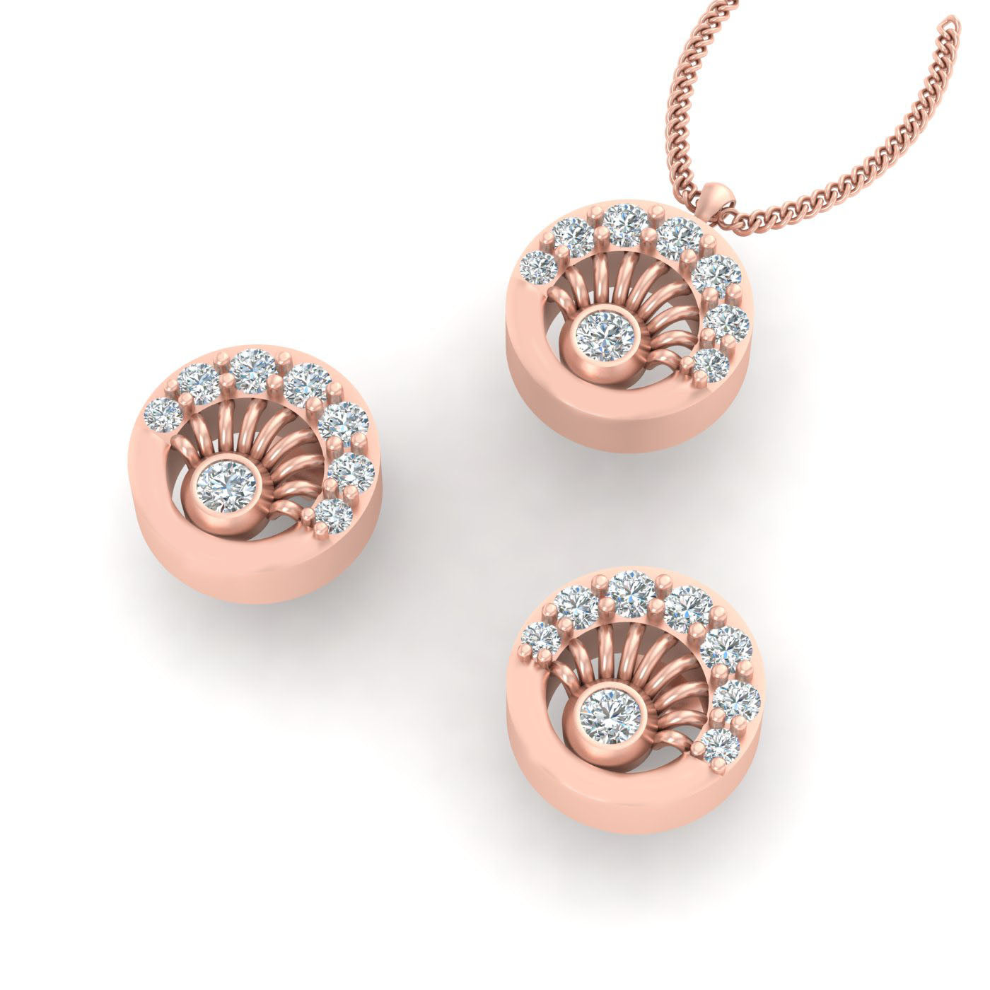 DIAMOND PENDANT EARRINGS GOLD