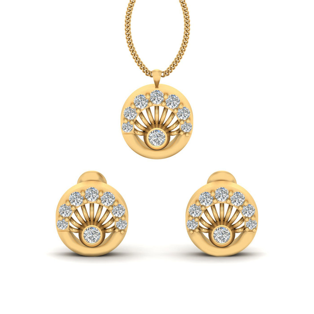 DIAMOND PENDANT EARRINGS GOLD