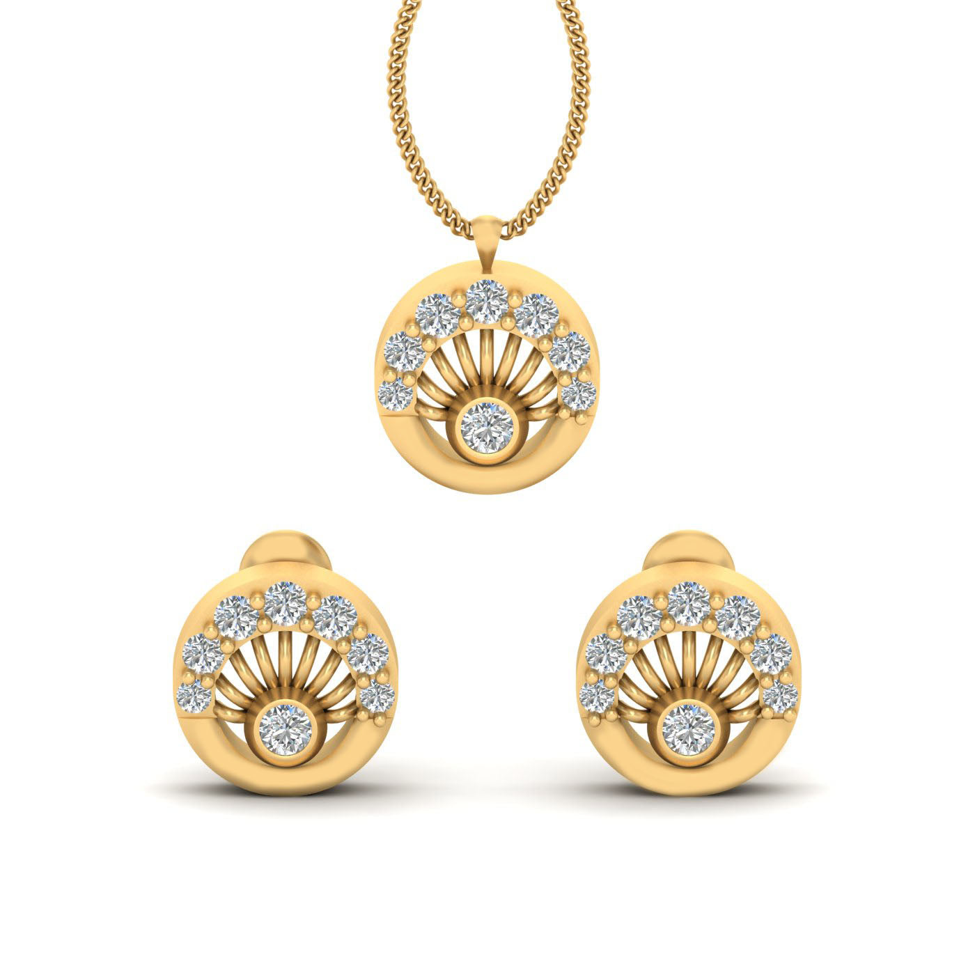 DIAMOND PENDANT EARRINGS GOLD