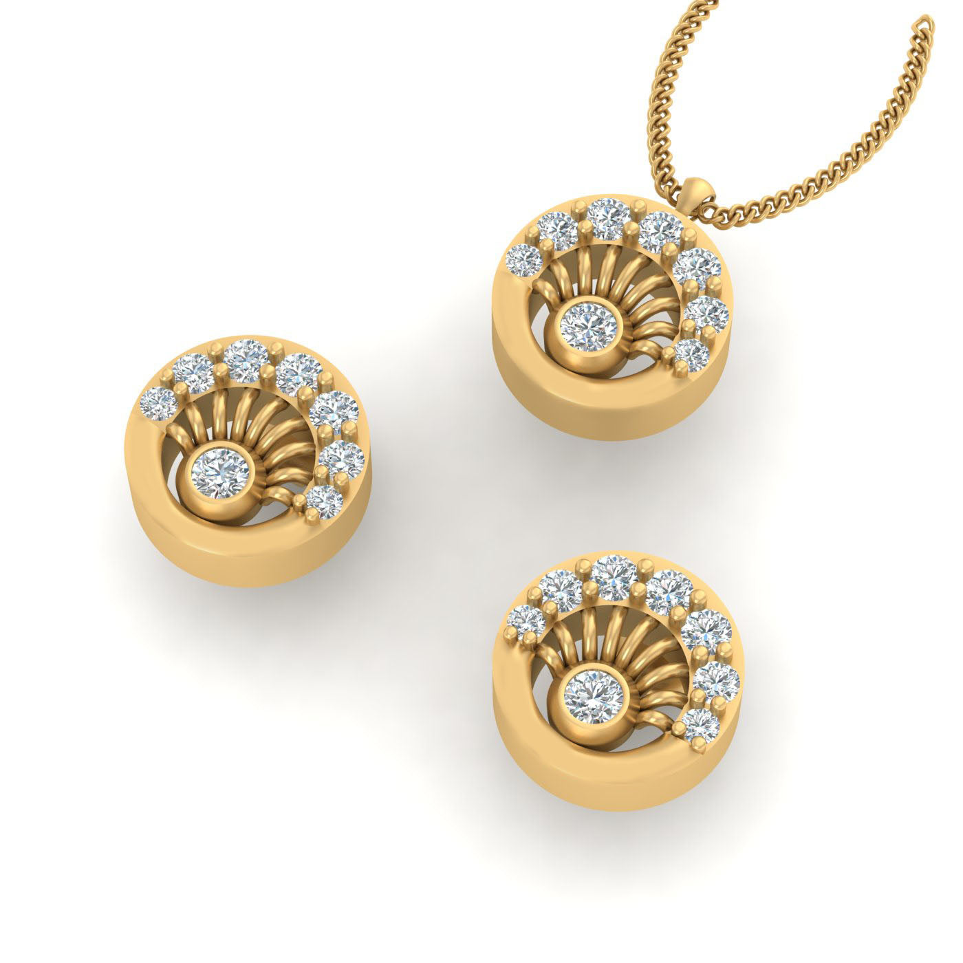 DIAMOND PENDANT EARRINGS GOLD