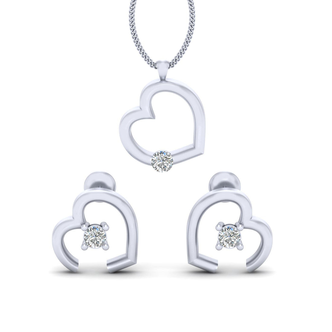 DIAMOND HEART PENDANT SET