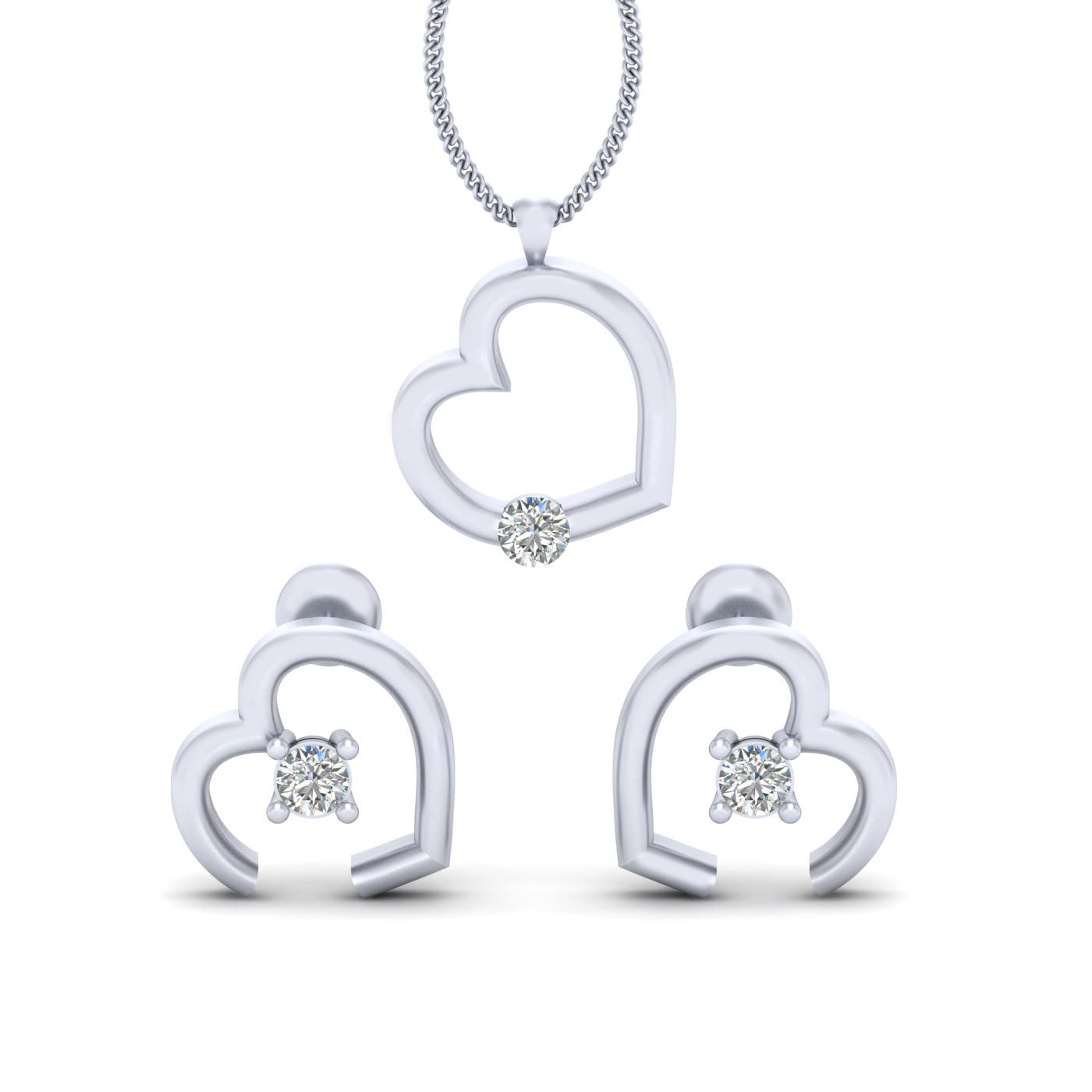 DIAMOND HEART PENDANT SET
