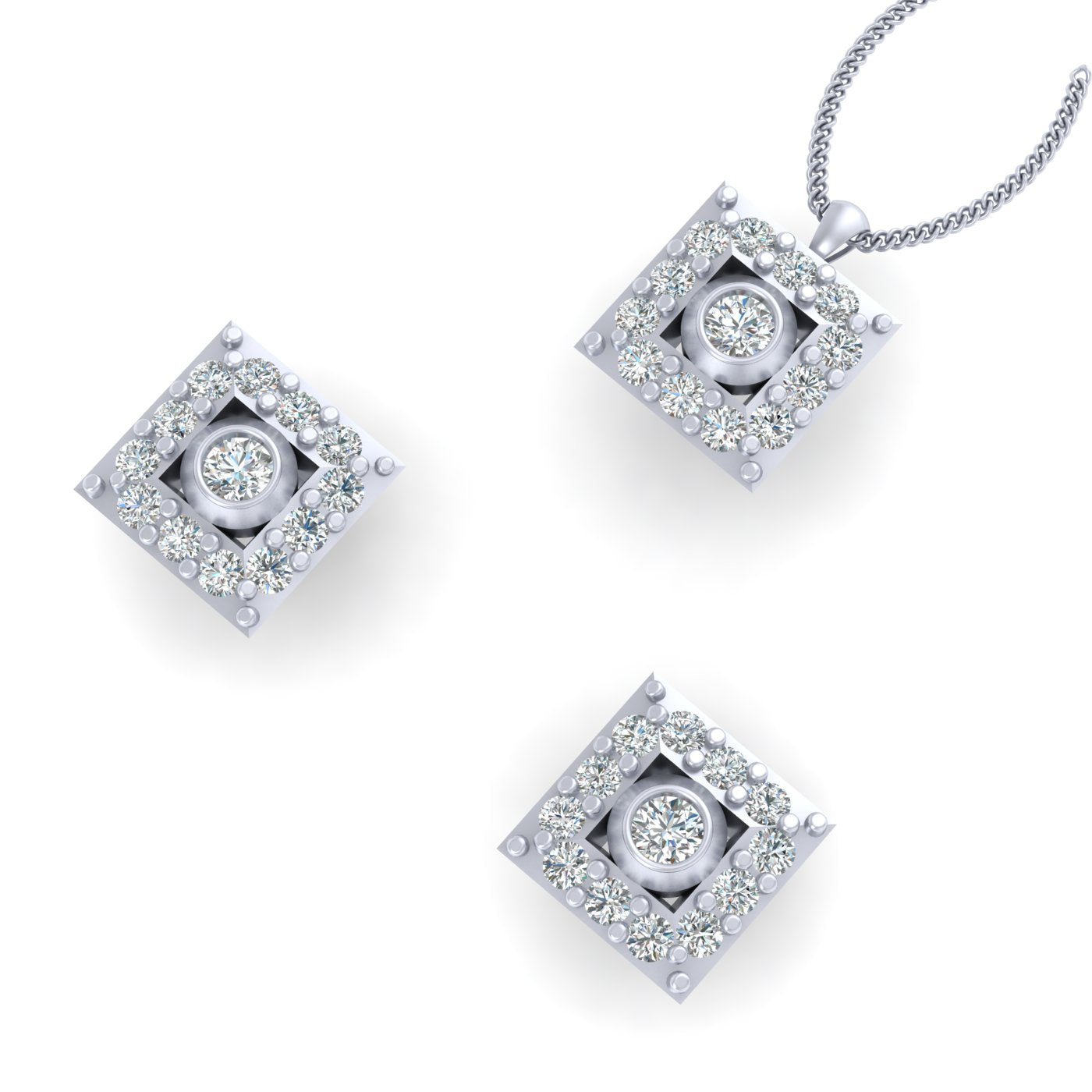 WHITE DIAMOND PENDANT SET