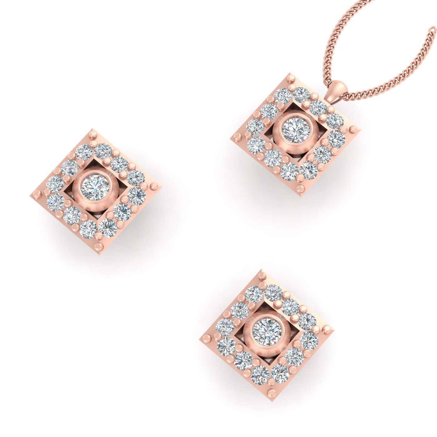 WHITE DIAMOND PENDANT SET