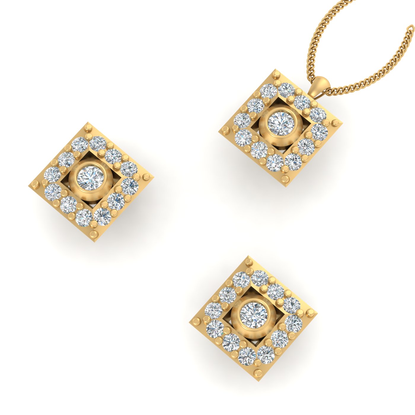 WHITE DIAMOND PENDANT SET