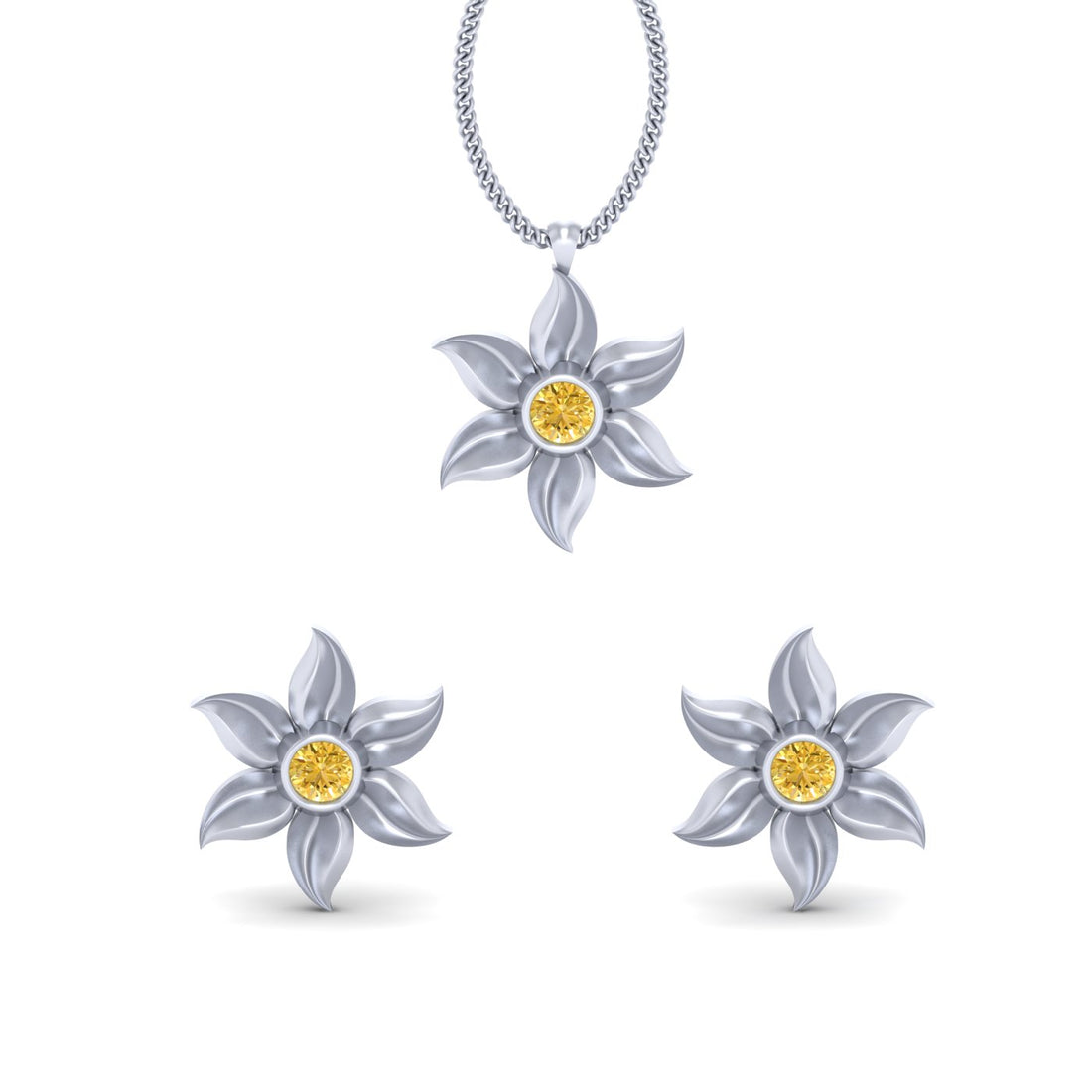 FLORAL WEDDING PENDANT SET