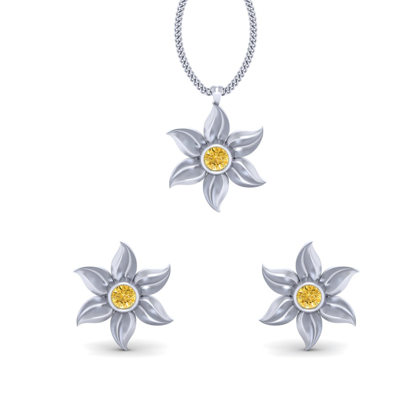 FLORAL WEDDING PENDANT SET