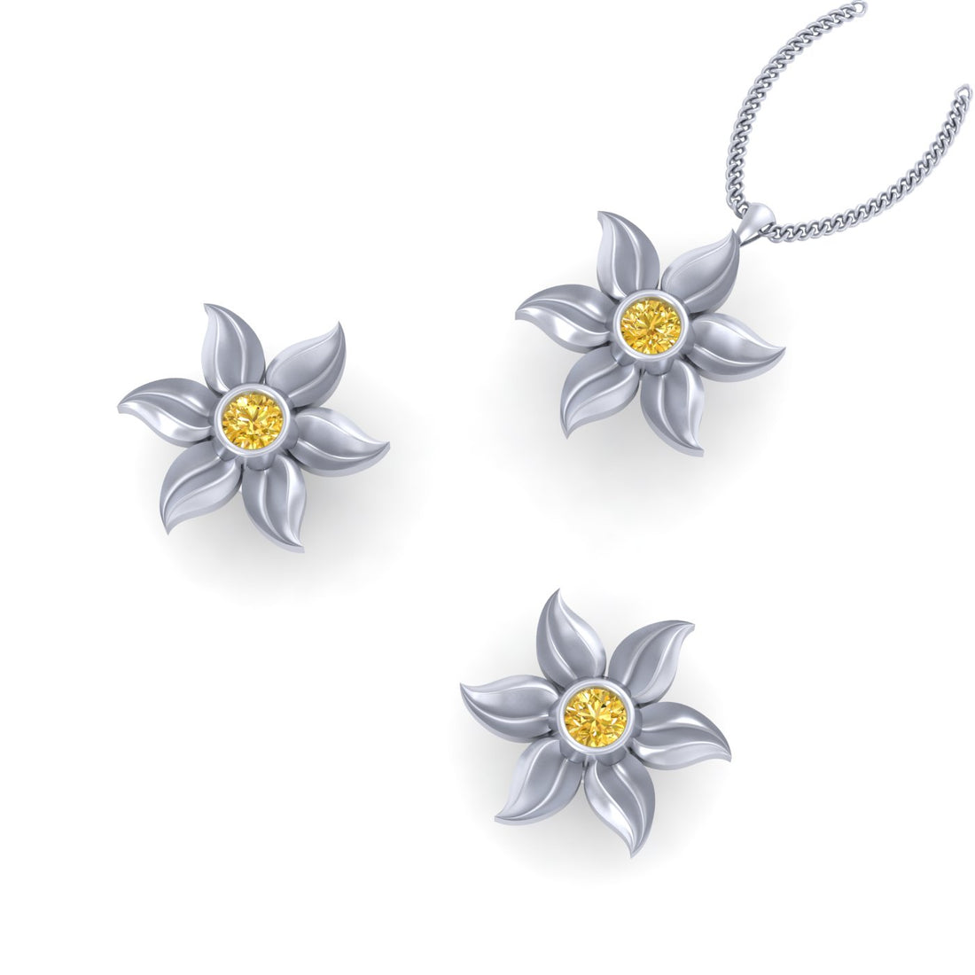 FLORAL WEDDING PENDANT SET