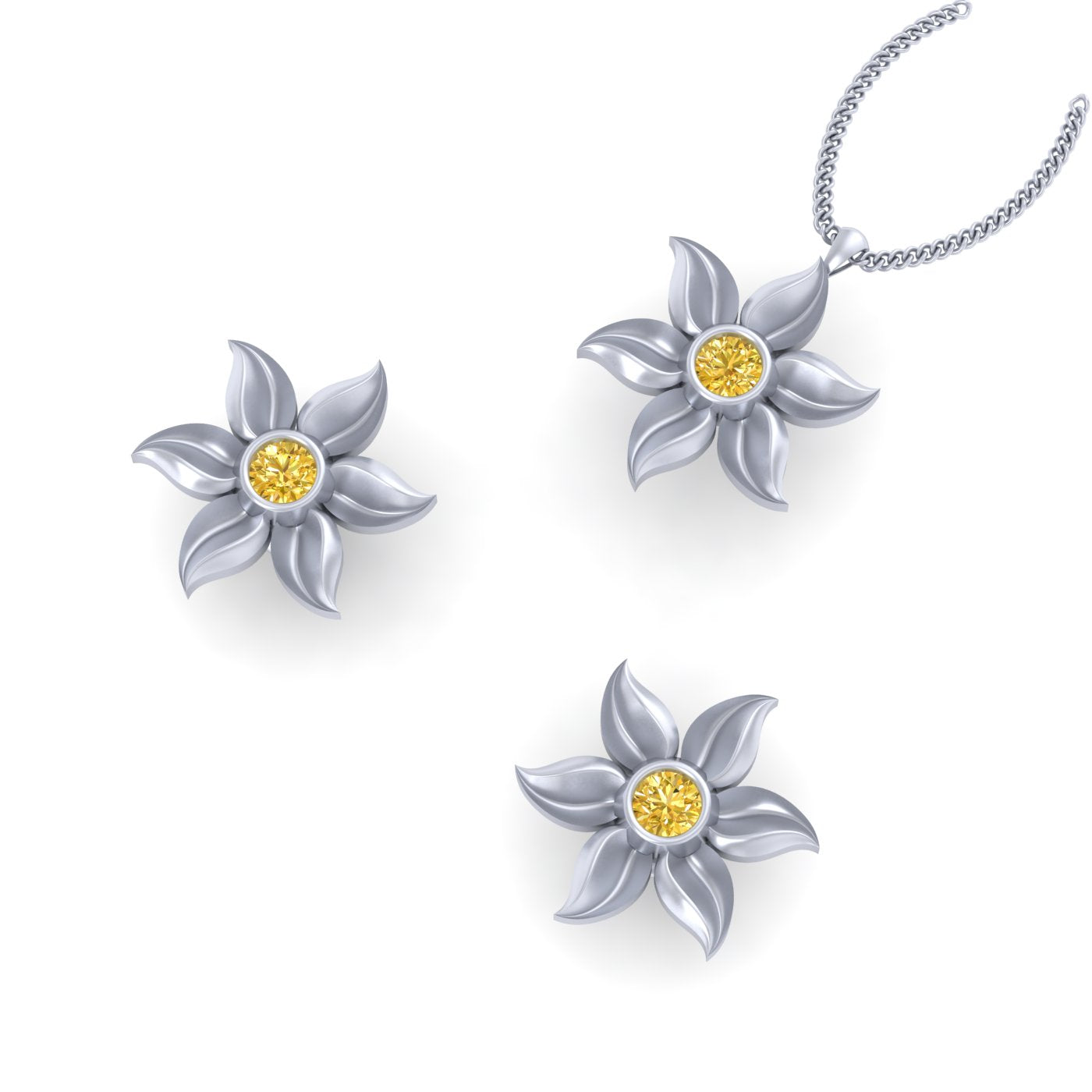 FLORAL WEDDING PENDANT SET