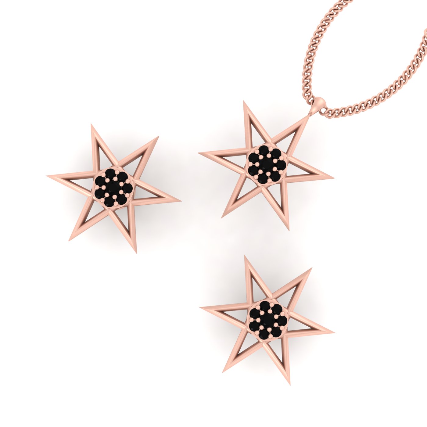 STAR PENDANT EARRINGS SET