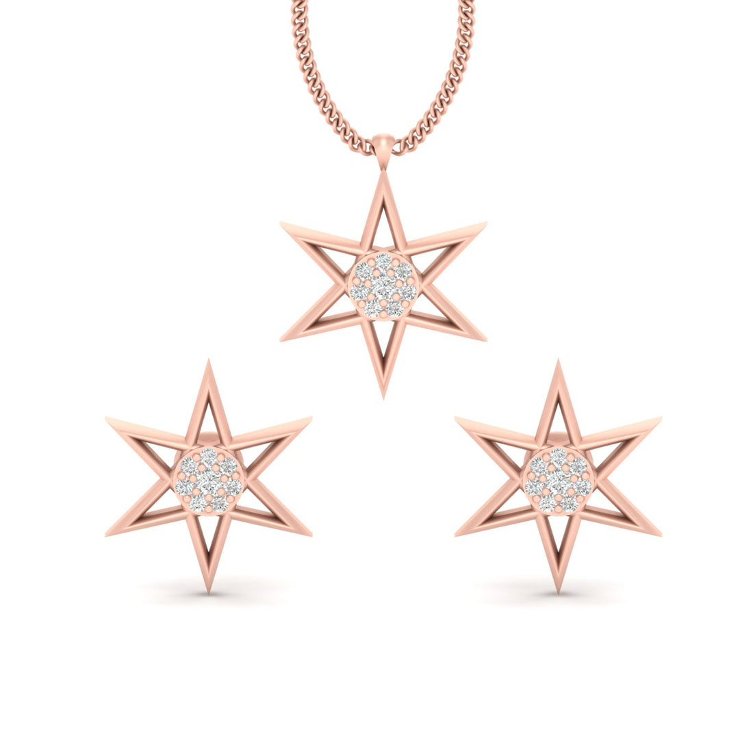 DIAMOND STAR PENDANT EARRINGS