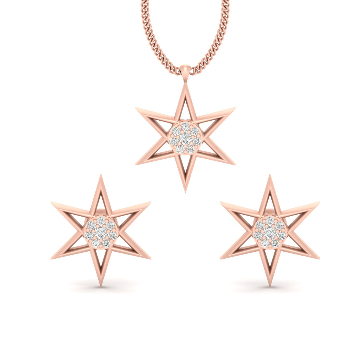 DIAMOND STAR PENDANT EARRINGS
