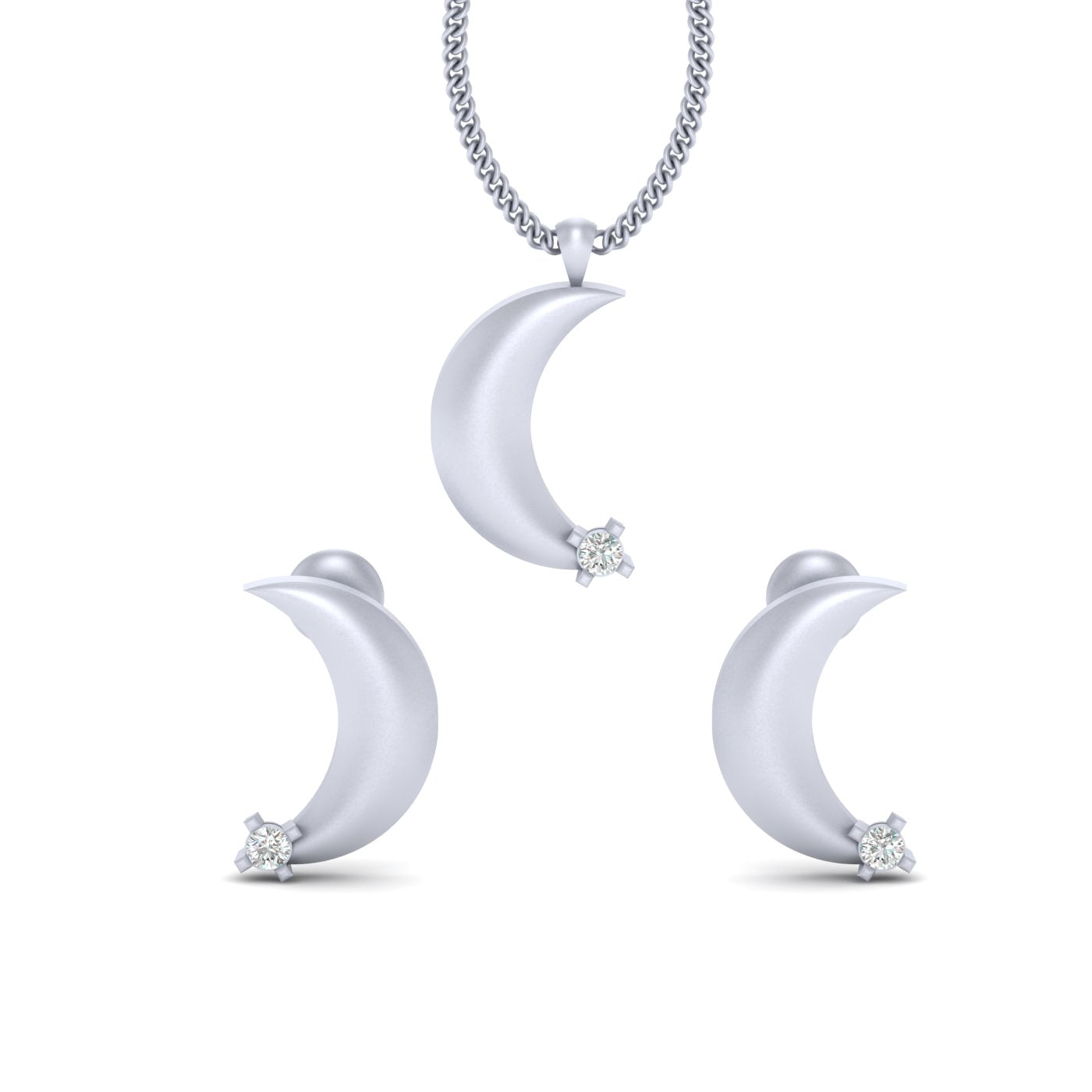 CRESCENT MOON PENDANT SET