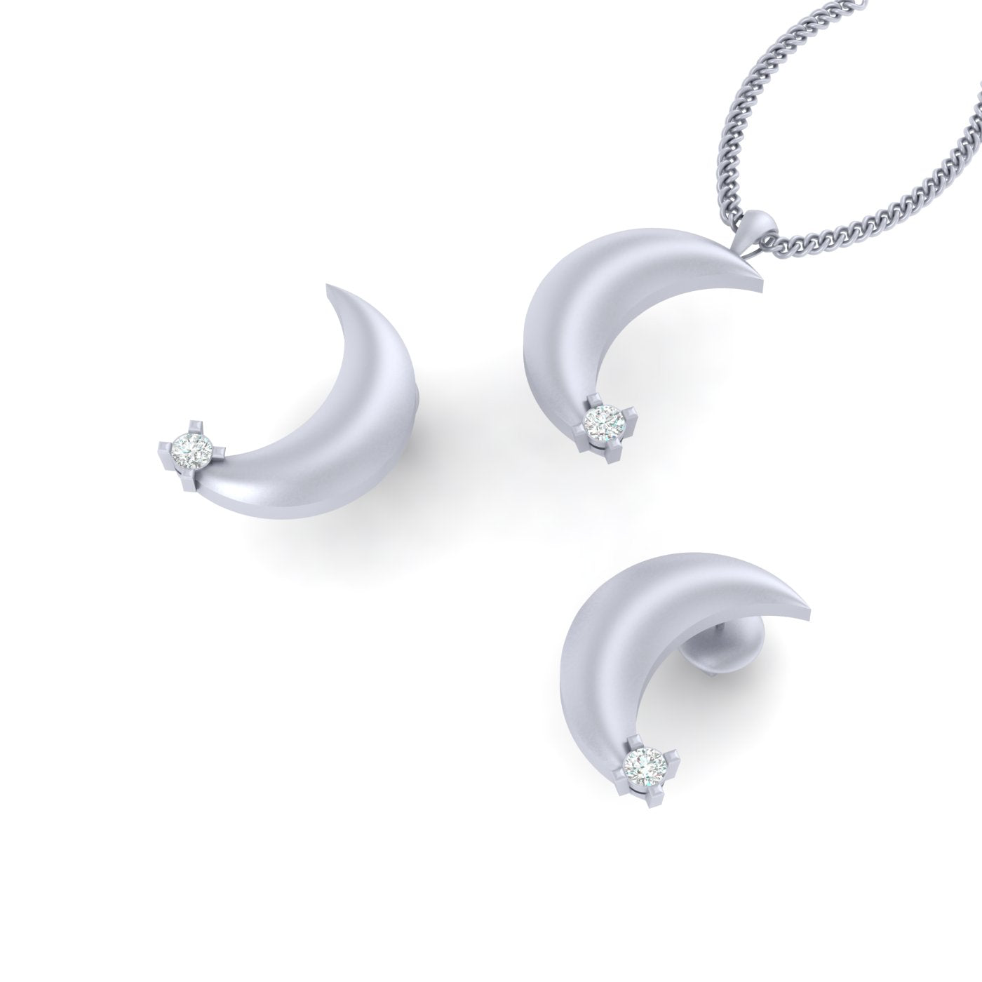 CRESCENT MOON PENDANT SET