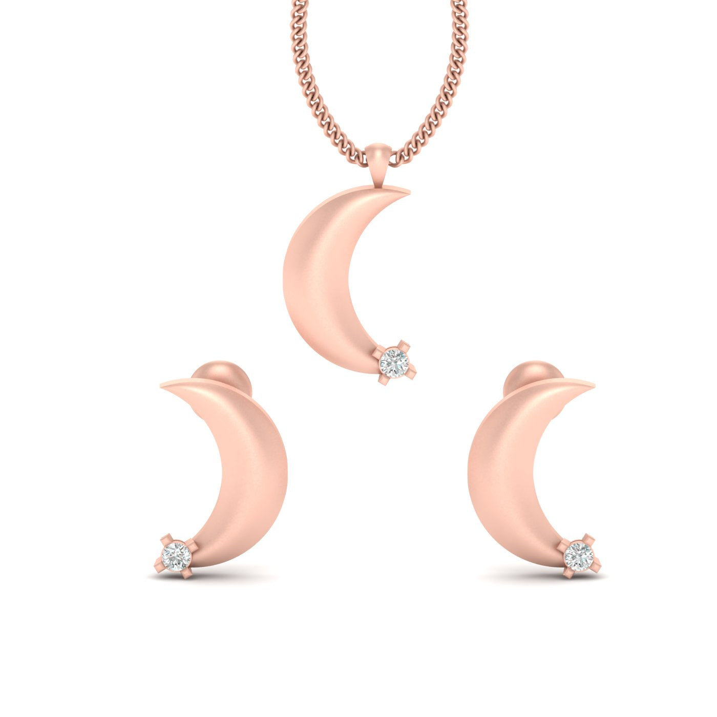 CRESCENT MOON PENDANT SET