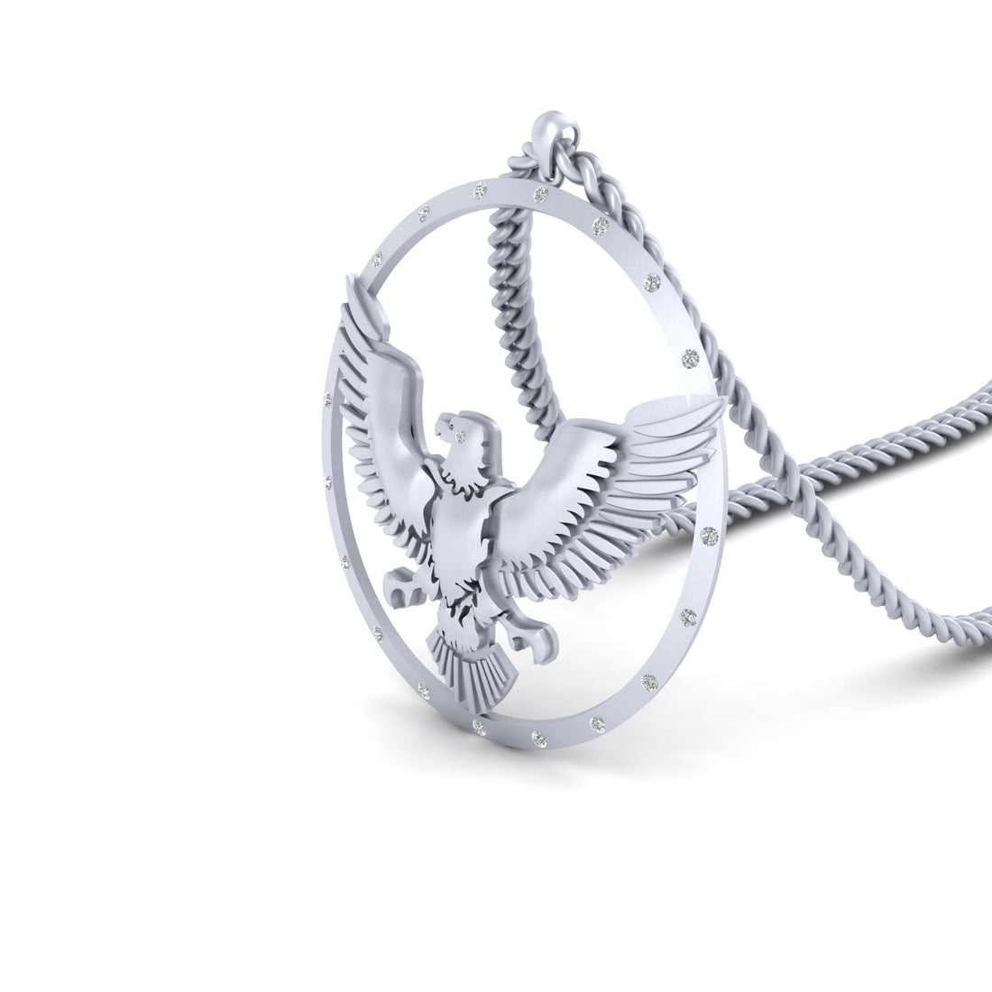 DIAMOND EAGLE PENDANT LOCKET