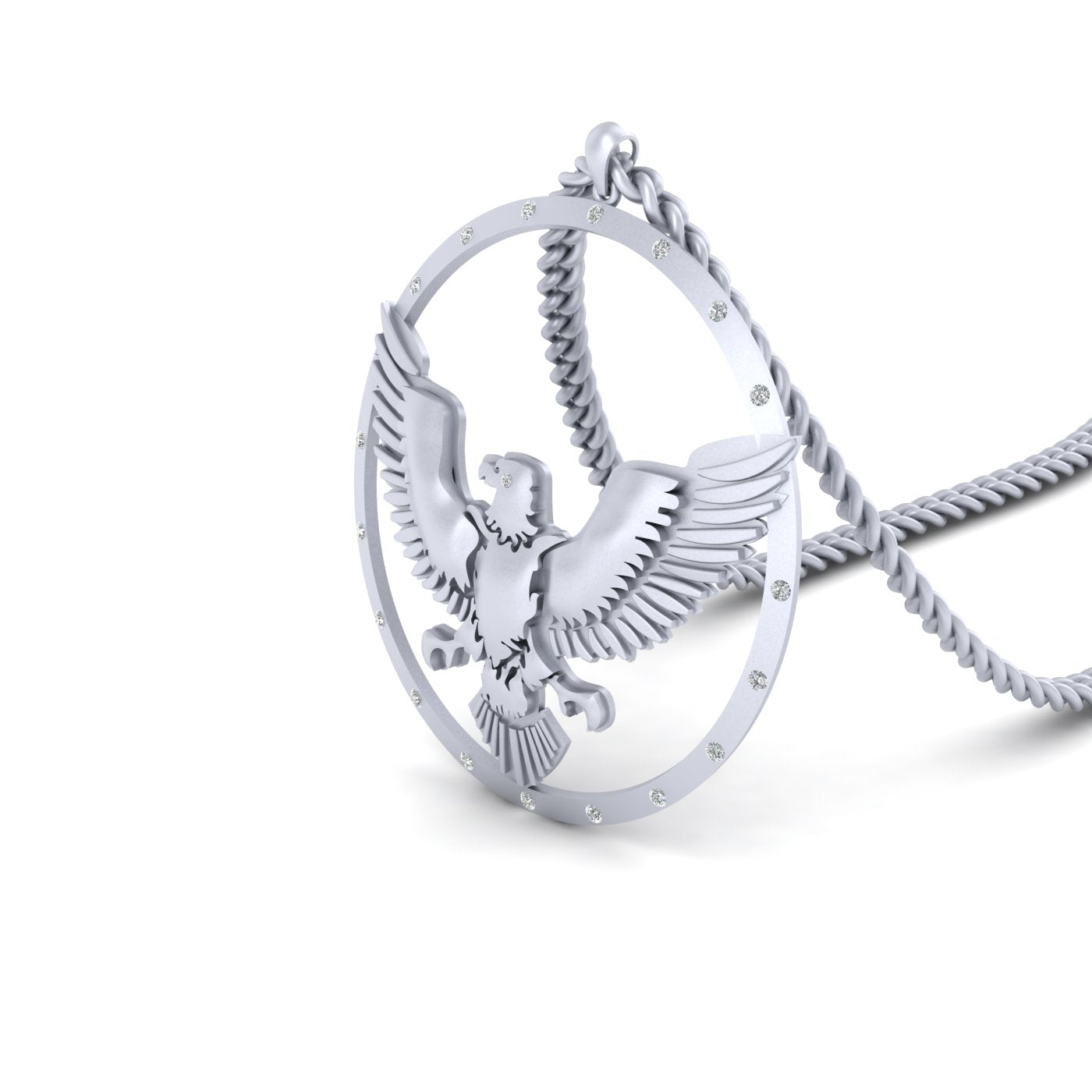 DIAMOND EAGLE PENDANT LOCKET