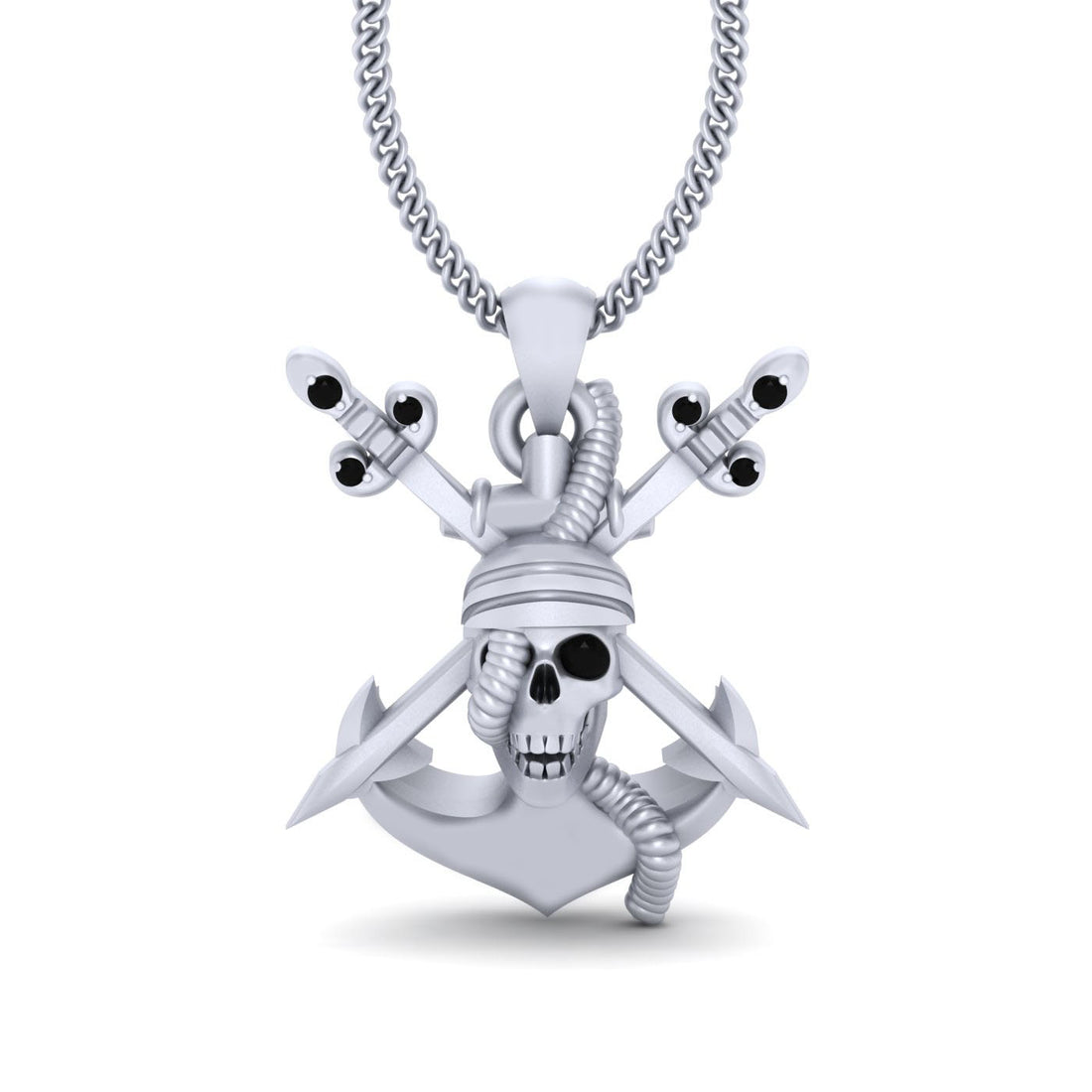 PIRATE SKULL ANCHOR PENDANT