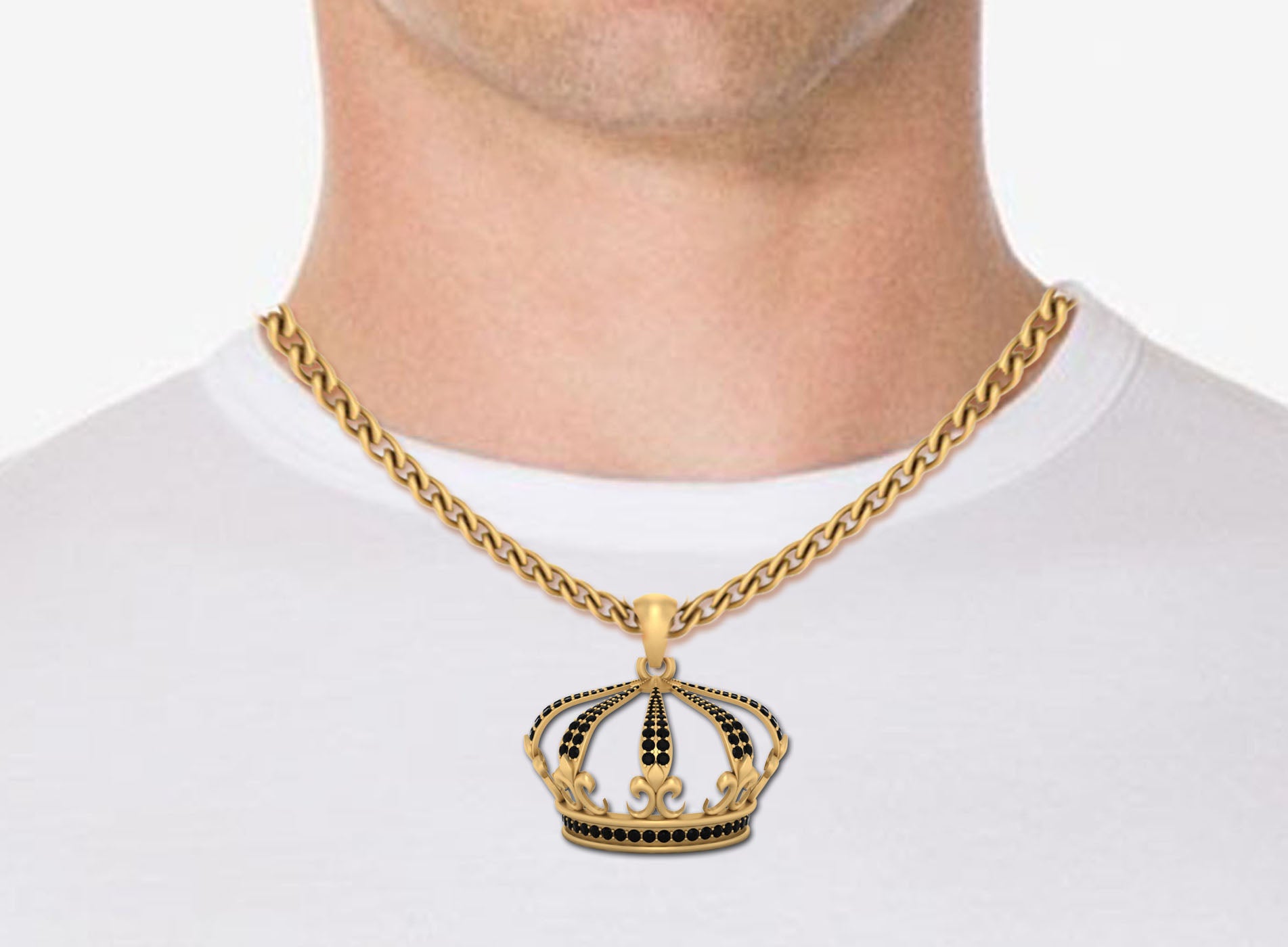 KING CROWN PENDANT LOCKET