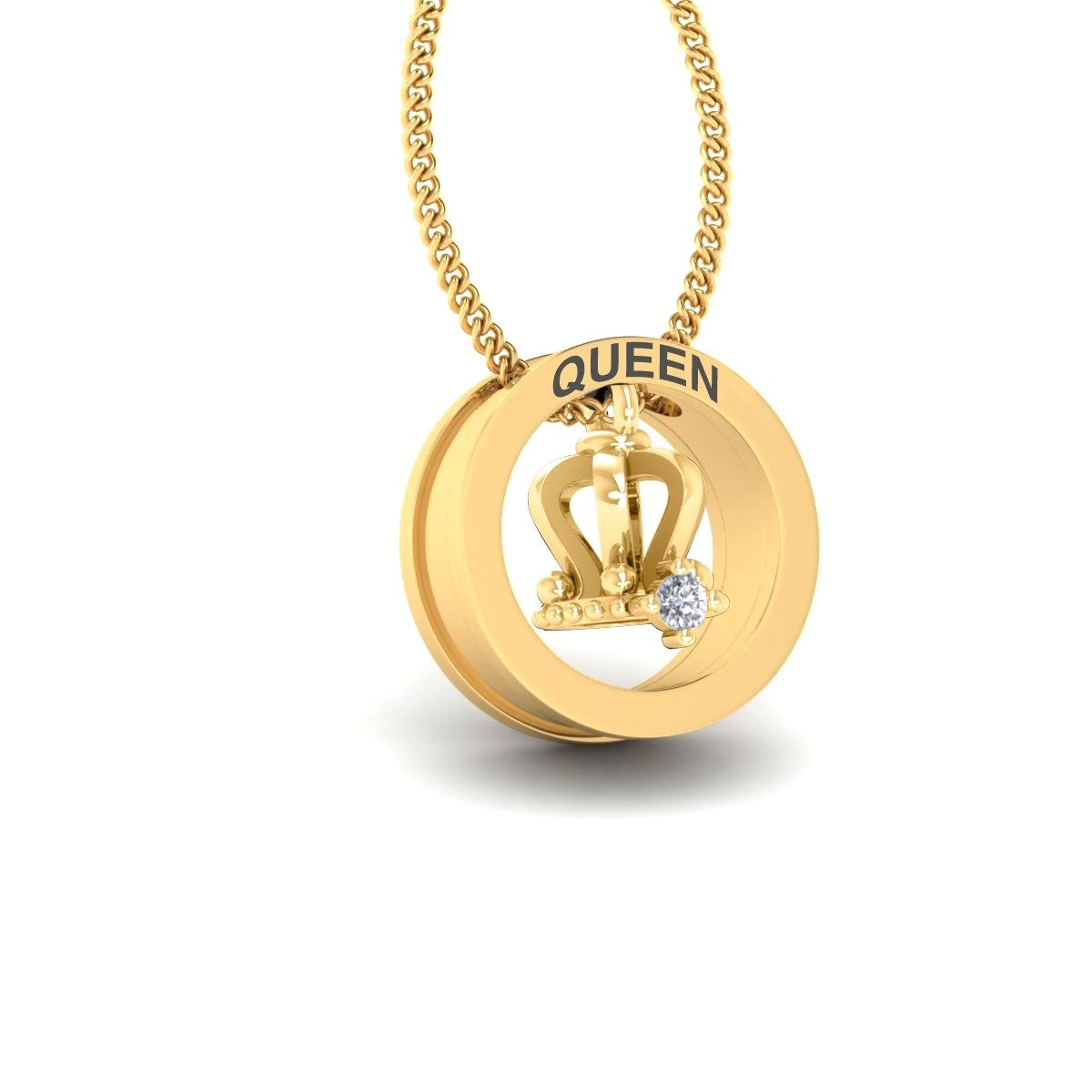 GOLD QUEEN CROWN PENDANT