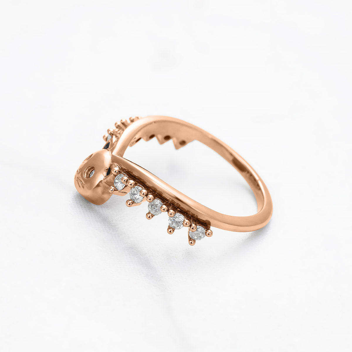 Cat Ring Enhancer Cute Kitty Cat Jewelry Curved Diamond Wedding Band Stacking Silver Gold