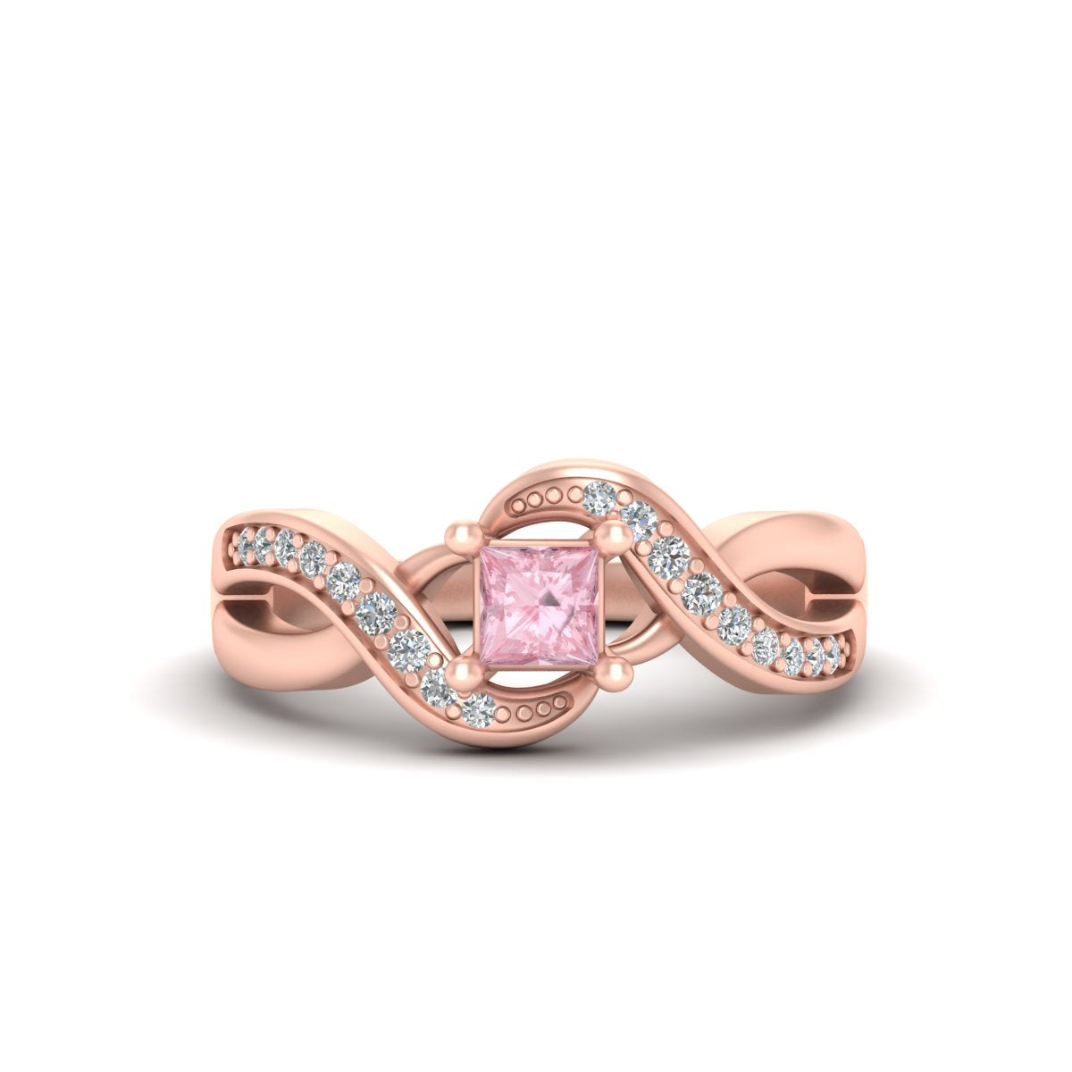 ROSE QUARTZ ENGAGEMENT RING FOR HER