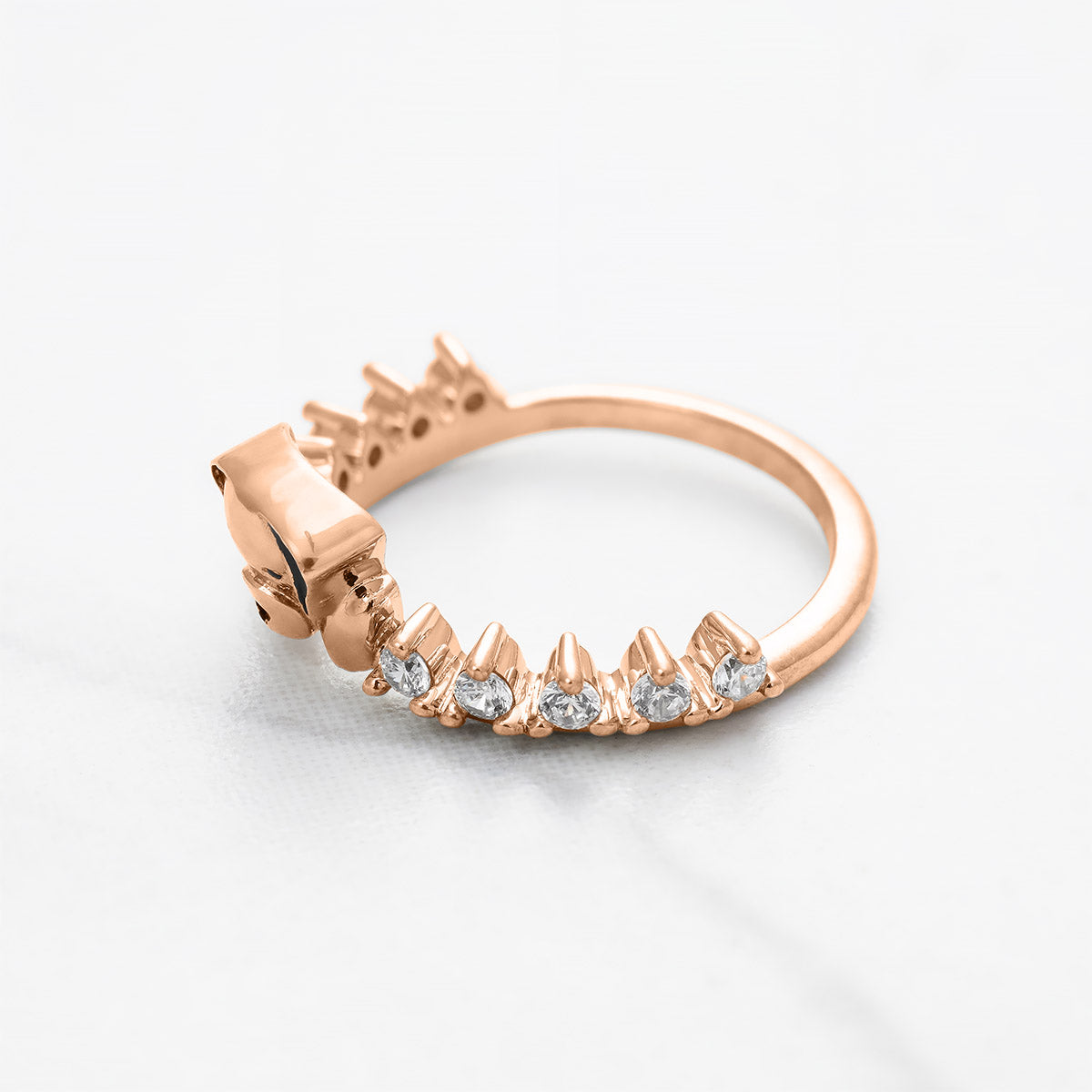 Sterling Silver Dog Ring Diamond Dog Wedding Band Animal Pet Jewelry Stacking