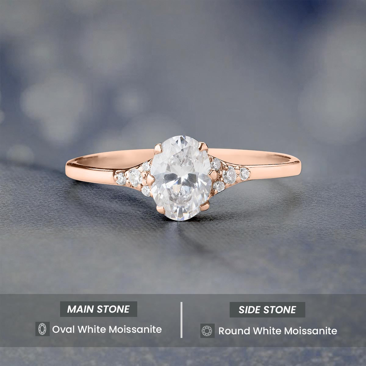 Oval Cut Moissanite Diamond Engagement Rings Rose Gold White Gold Promise Ring Wedding Anniversary Gift
