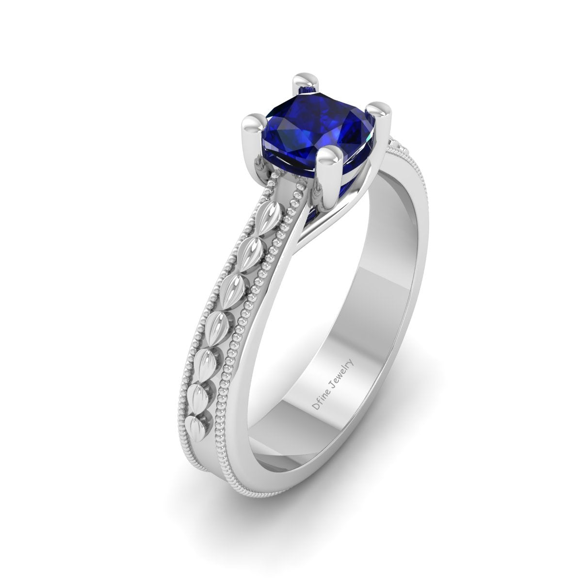 TRELLIS SET SAPPHIRE ENGAGEMENT RING